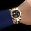 2019 Top reloj de los hombres de lujo aumentó correa de oro Air King dial Negro puntero verde espejo seno del movimiento automático de cristal de zafiro relojes de los hombres