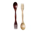 Wooden Spoon Forks Coffee Tea Spoons Salad Fruit Fork Natural Wood Cutlery