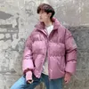 남자들 다운 파카 2022 새로운 남자 겨울 더 복어 재킷 한국 스타일 옷 힙합 파카 밝은 거품 코트