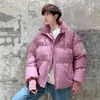 Parkas de plumón para hombre, novedad de 2022, chaqueta acolchada de invierno para hombre, ropa de estilo coreano, Parka de Hip Hop, abrigo de burbujas brillante