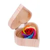 Valentine Zeepbloem met Hartvorm Houten Doos Boeket Handgemaakte Rose Bloemzepen voor Valentine Day Wedding Lover Gifts GGA3061