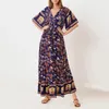 2020 moda Summer Sundress Women Long Maxi Vestidos Floral Printed Bohemian Dress Ladies Casual Long Tunika