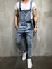 Mode Heren Gescheurde Jeans Rompertjes Casual met riem Jumpsuits Gat Denim Bib Overalls Bike Jean