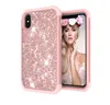 Coque de téléphone 3 en 1 antichoc hybride robuste Glitter Bling Shining Silicone Armor Case pour Samsung S20 + pour iphone 11promax livraison gratuite