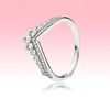 Autentisk 925 Sterling Silver Ring Kvinnor Sommar Smycken För Pandora Princess Wish Ring CZ Diamant Engagement Bröllop Ringar med Original Box