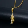 New ladies Korean creative jewelry accessories temperament personality angel wings gold zircon pendant diamond necklace for girlfriend