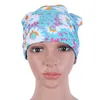 Women Swimming Cap Long Hair Printed Polyester Flexible Elastic Swim Hat