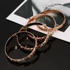 4pcs Rose Gold Color Fashion Dubai Gold Bangle Jewelry for Women Men Gold Color Ethiopian Jewelry African Bangles Bracelets Jewelry