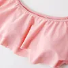 Bijpassende outfits voor het hele gezin Nieuwe zomer Flounce Plantenprint Zwemkleding Zwemkleding Look voor Dames Meisjes Heren Jongens