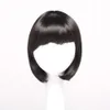 Fashion lady wig with short straight black hair bangs wig girls bobo wigs