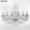 Lustres contemporains de luxe éclairage intérieur moderne cristal clair LED lampes suspendues en verre pour Restaurant cuisine lustres de cristal décor à la maison