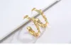 2019 New Fashion Gold Plated Irregular Hammered Hoop Stud Earrings 925 Sterling Silver Needle Personalized Earring Studs for Women Wholesale