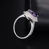 4 Styl Real 100% 925 Silver Rings Biżuteria Palec Wieczny Purpurowy Sapphire Pierścionek Ślubny Dla Kobiet Rozmiar 5-10