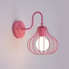 Freeshipping Iron Vintage Wire Wall Light DIY Industrial Lampshade Wall Lamp for Bedroom Dining Room Black Nordic Lamp Cover