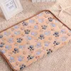 Comfortable Pet Dog Diaper Pads Bed Mats Sleep Flora Paw Print Puppy Fleece Soft Blanket Beds Mat For Cat Small Supplies