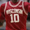 Camisas de basquete personalizadas Wisconsin Badgers Camisa de basquete NCAA College Aleem Ford D'Mitrik Trice Brevin Pritzl Walt McGrory Hedstrom Potter Finley Harris