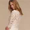 Bhldn 2019 Bohemian Wedding Jacket White Ivory Bolero 34 Rękawowe aplikacje koronkowe Eleganckie okłady wzruszają wzrośną kurtką ślubną Made3982275