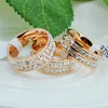 Male Female Rose Gold Silver Titanium Steel Rings Fashion White Zircon Crystal Jewelry Promise Wedding Engagement Ring For Women