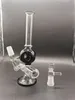 Mini Glass Bongs Oil Burner Water Bong Black Inline Perc Dab Rigs Ash Catcher Hookah med 14 kvinnliga skålar för rökning