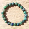 MG0393 Echtes Chrysocolla Armband Trendy handgefertigtes Perlenarmband Meditation Handgelenk Mala Geschenk Göttliches weibliches Armband2407284