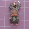 Mode- Baby Doll Sleutelhanger Rhinestone Sleutelhanger Auto Sleutelhanger Dames Sleutel Houder Tas Hanger Charm Accessoires