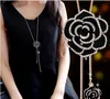 Collier Long avec perceuse à eau Rose douce, chaîne de pull, automne et hiver, cadeau, 12 pièces/lot, W972