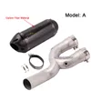 Per Yamaha YZF R1 YZF-R1 2015-2019 Slip On Scarico moto Collegamento tubo centrale Collegamento tubo di scarico marmitta