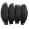 kinky rak tejp i mänskliga hårförlängningar 80 st 200 g 10 till 26 tum grov yaki dubbelsidig naturlig mänsklig hår pu hår extensio7385133