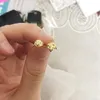 NEW 패션 18K 골드 도금 꿀벌과 하트 비대칭 EARRING 판도라 925 실버 스터드 귀걸이 원래 상자 세트