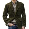 Mens Fashion Brand Corduroy Blazer British's Style Casual Slim Fit Suit Jacket Blazers Men Single Breasted Coat Jacket z1016