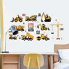 Excavadora de camiones, dibujos animados, coches de ingeniería, pegatinas de pared DIY, pegatina de pared de habitación para niños, Fondo de jardín de infantes, decorativo MM