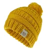 Fashion Kids Winter Beanie Hats Children Knitting Crochet Pompom Hat Knitted Fur Ball Caps Fashion Outdoor Warm Cap 11 Colors Choose