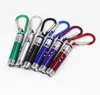 Porte-clés porte-clés LED Mini lampe de poche Torche en alliage d'aluminium Crochet mousqueton Éclairage UV 3 en 1 Faisceau laser Pointeur stylo lampes de poche torche