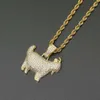 hip hop goat diamonds pendant necklaces for men women luxury sheep necklace real gold plated Cuban chains The Chinese Zodiac syste9357609