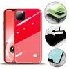 Luxury flytande silikon PC Telefon Fodraler för äppelhärdat glas Back Cover Fashion Protector för iPhone 11 Pro Max X 6S 7 8