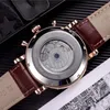 fashion Watch Men Watch Skeleton Tourbillon Hand-winding Mechanical Automatic Watch Classic Natural Leather Watches Gentleman Business