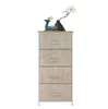 Linne / Natur 4-tier Dresser Tower Fabric Drawer Organizer + 4 Easy Draws