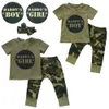 Camo Neonato Ragazze dei neonati Maglietta a maniche corte Top Pantaloni Abiti Set Vestiti Casual Neonato Neonato Ragazza Camo Maglietta 9199070