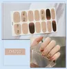 14tips Full Cover Gradient Shiny Nail Stickers Adhesive Wraps Decorations DIY for Beauty Flowers Nail Art Polish Plain Stickers