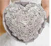 Linda Luxo Cristal Artificial Nupcial Flores Noiva Bouquet Casamento Sweetheart Design De Cetim Bridesmaid Bouquets Bridal Novo 2020