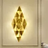 Modern Designer Gold Rhombus Wall Lamps Living Room Bedroom Bedside Light Luxury Hotel Aisle Corridor LED Wall Sconce