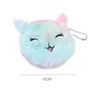 5 stijlen kat cartoon paard pluche portemonnee korte portemonnee rits kids student sleutel hanger tas opbergtassen kaarthouder 10cm M2204