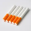 Keramisk cigarett hitter pipe gul filter färg100pcs / box cigarett form tobaksrör en hitter bat metall rökning rör.