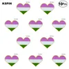 Pansexual Pride Coeur Forme Épinglette Drapeau Insigne Broche Pins Badges 10 Pcs Un Lot