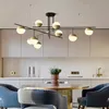 Moderne led-licht woonkamer kroonluchter persoonlijkheid eetkamer keuken licht creatieve studie model kamer glazen kroonluchter verlichting244S