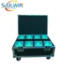 8X Lot 4x18W 6in1 RGBAW+UV Battery Operated APP WIFI DJ Smart LED Par Can Stage Light With 8in1 Charging Flight CAse