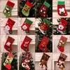 Christmas Stocking Mini Sock Santa Claus Candy Gift Bag Xmas Tree Hanging Pendant Drop Ornaments Decorations For Home