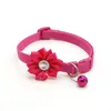 Pet Cat Collar Bell Flower justerbar Easy Wear Buckle Dog Collar Bells Lovely Necklace Supplies Accessories