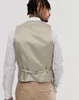 Slim Fit Beige Groom Tuxedos Notch Lapel Groomsman Wedding 3 Piece Suit Fashion Men Business Prom Jacket Blazer(Jacket+Pants+Tie+Vest) 2473