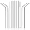 Stainless Steel Drinking Straws Reusable Straight and Bend Metal Straw Extra Long Cleaning Brush for Beer Fruit Juice